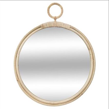 Espelho de parede bege em rattan, , large