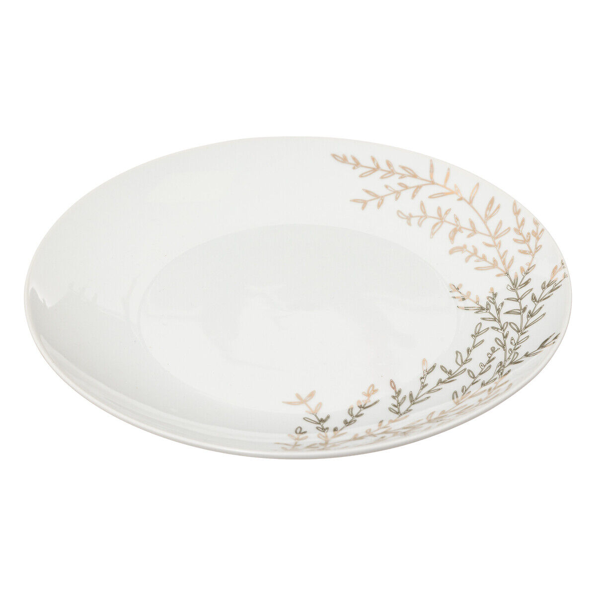 Prato de sobremesa ROSE branco em porcelana 19cm, , large