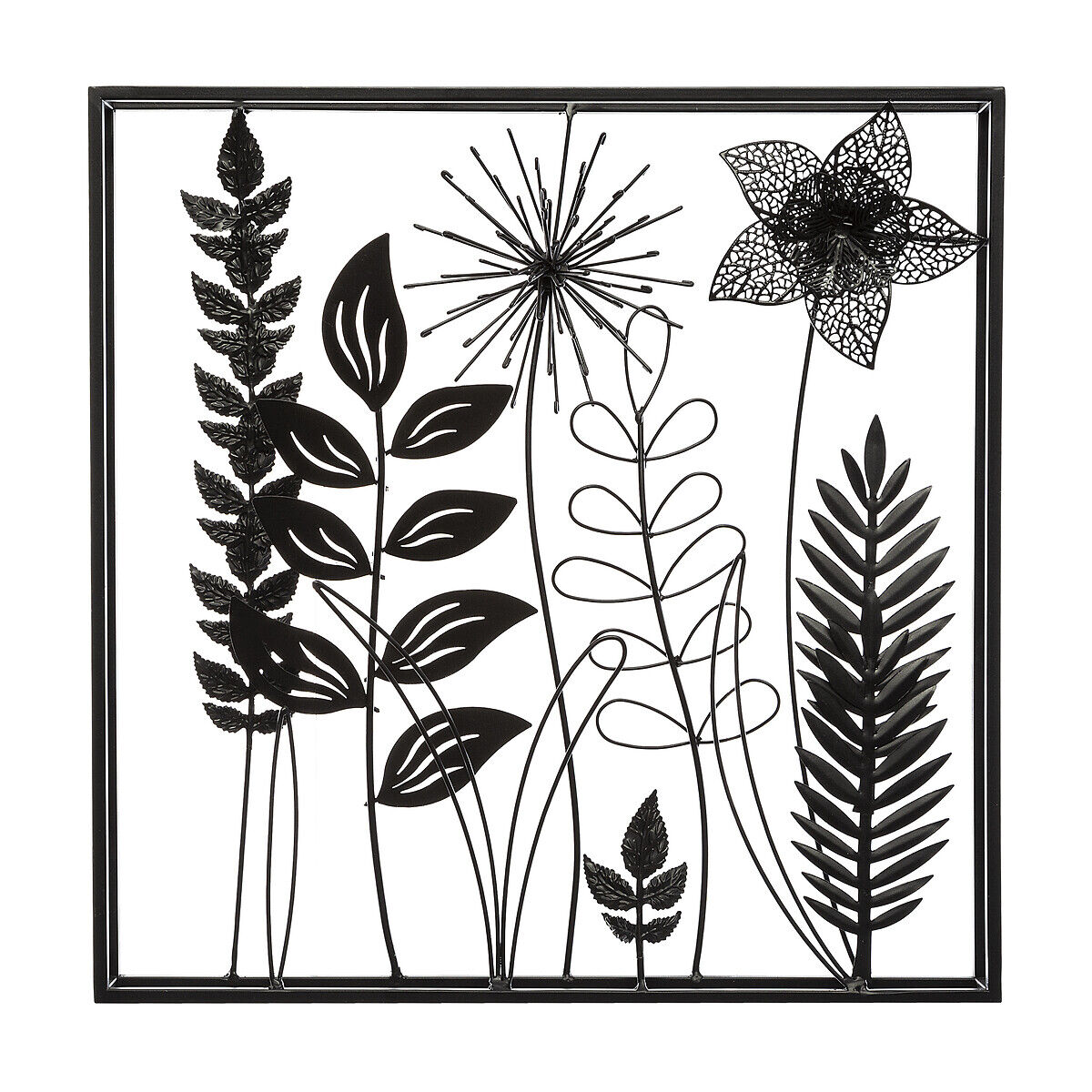 Decoração mural ELLA preta em metal 40,5x40,5cm, , large
