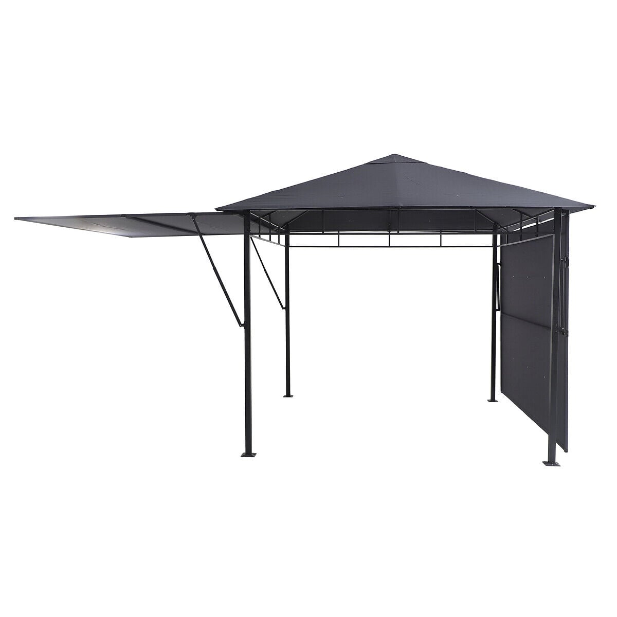 Pérgola OMELYA ardósia com cortinas 3x3m, , large