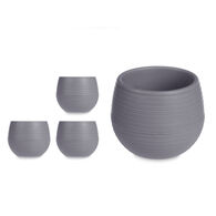 Juego 3 Macetas Gris Pardo Dep&oacute;sito Agua