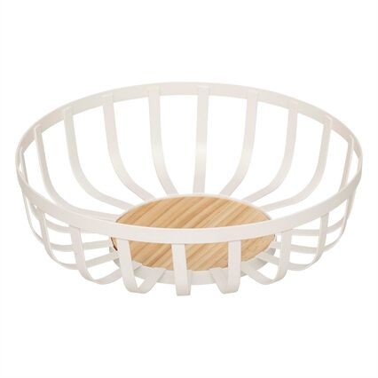 Fruteira branco em metal 28cm, , large