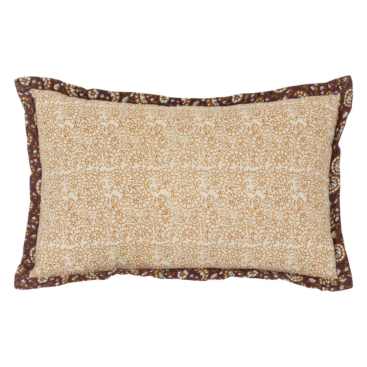 Almofada INDIE bege com flores 38x58cm, , large
