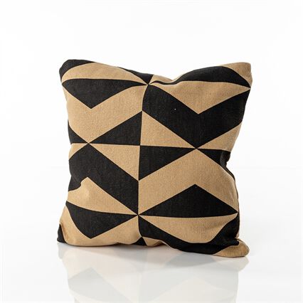 Almofada INUIT geométrica cru e preto 40x40cm, , large