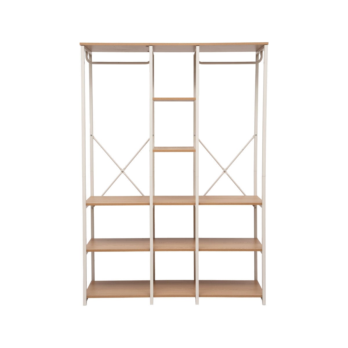 Wardrobe beige in metal with shelves 170cm, , large