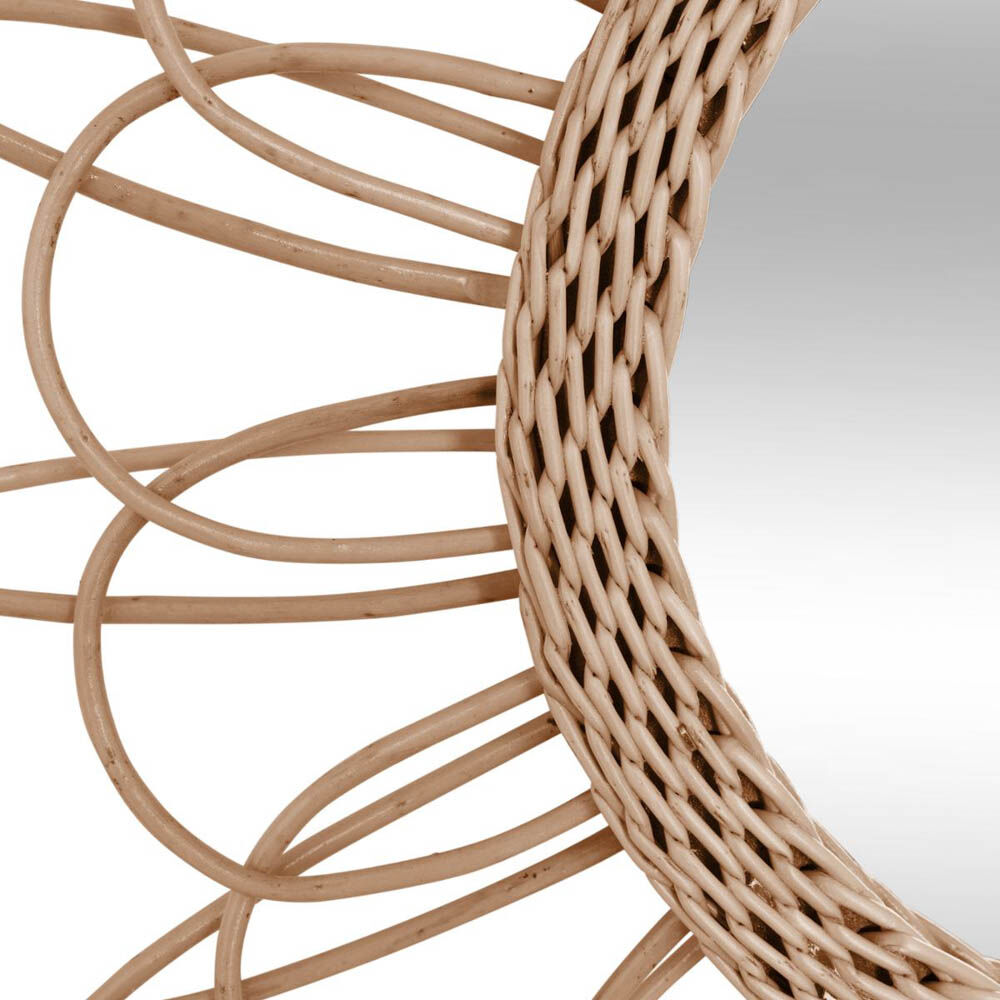 Espelho de parede flor rattan 56cm, , large