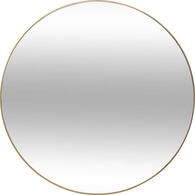 Espejo de pared ALICE redondo de metal dorado