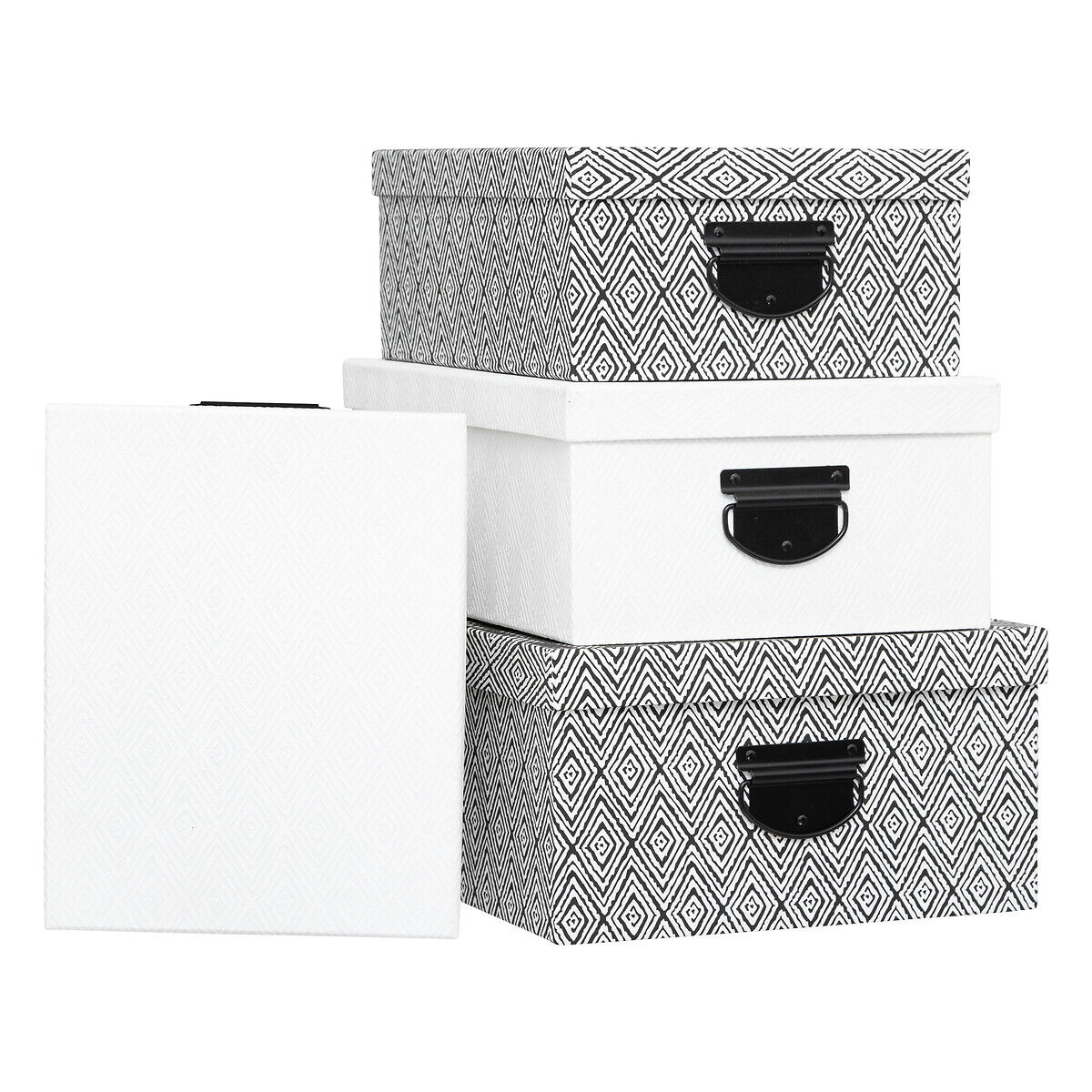 Conjunto de 4 caixas de arrumação, , large