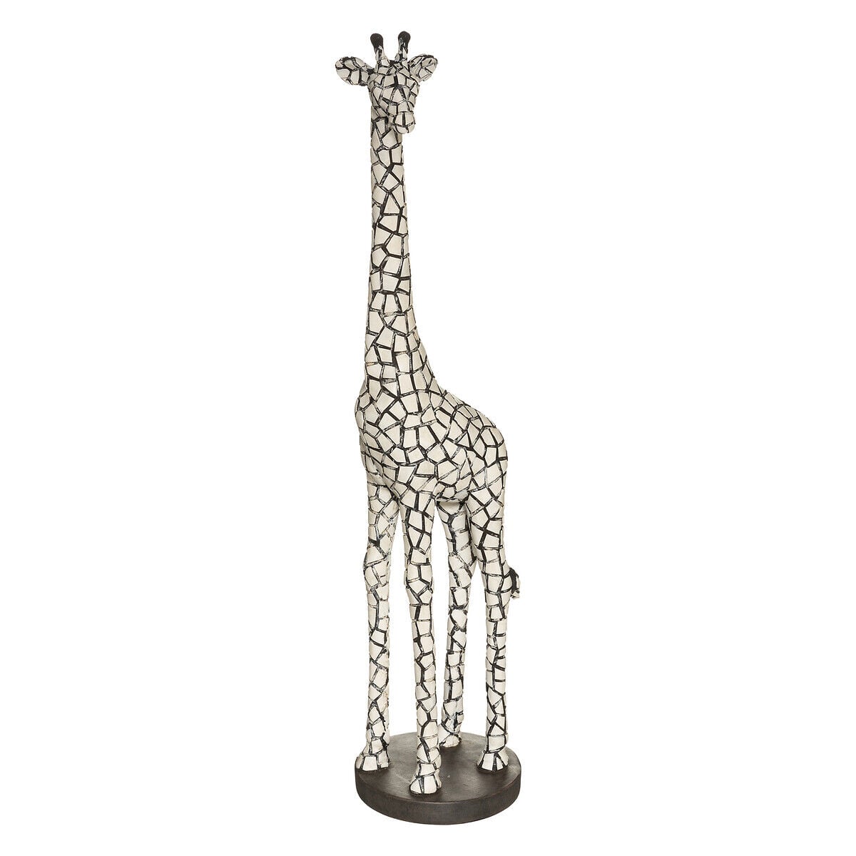 Estátua girafa preto e branco 89cm, , large