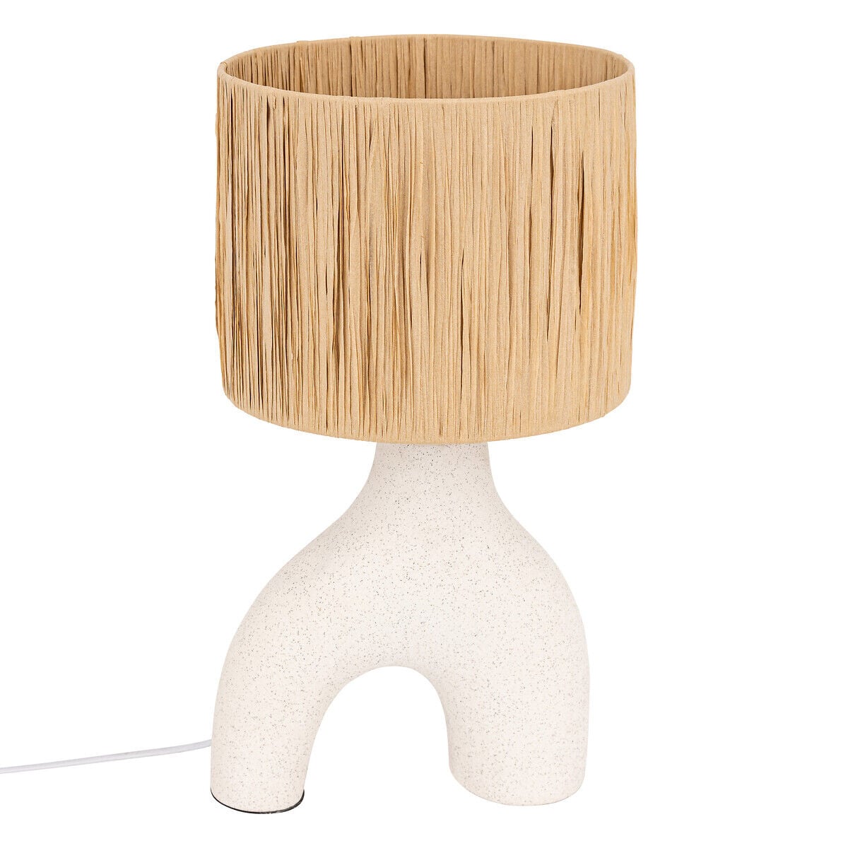 Candeeiro De Mesa Tania Em Cerâmica E Ráfia, , large