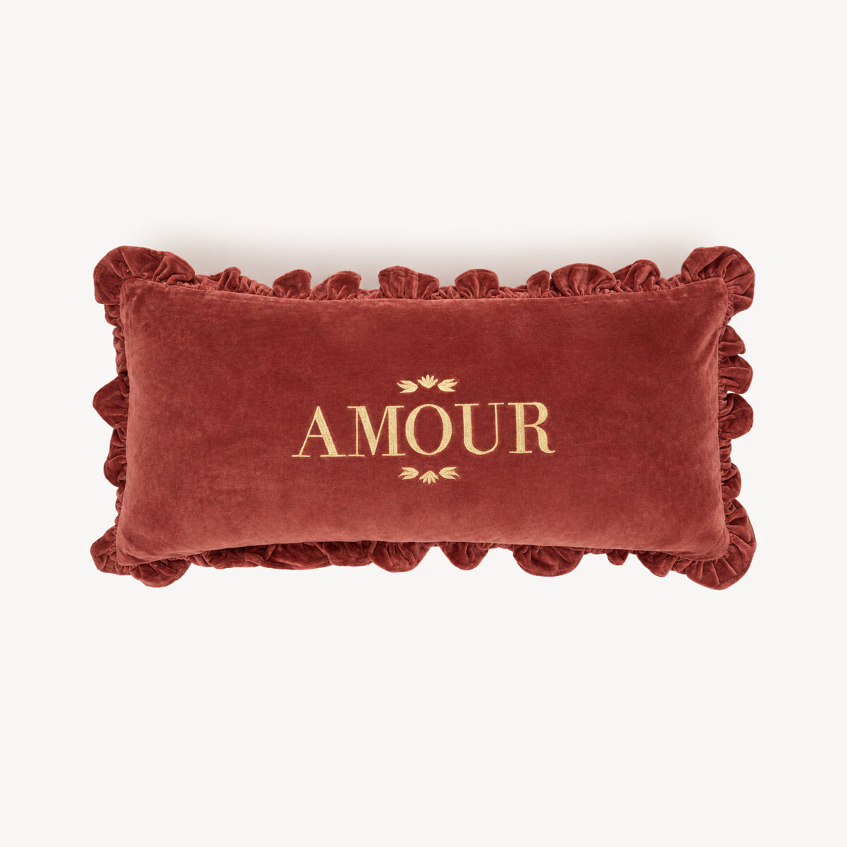 Almofada amour MONA vermelha em veludo 35x75cm, , large