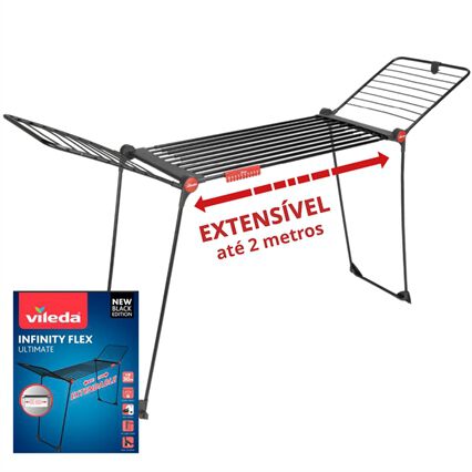 Estendal extensível preto 2m, , large