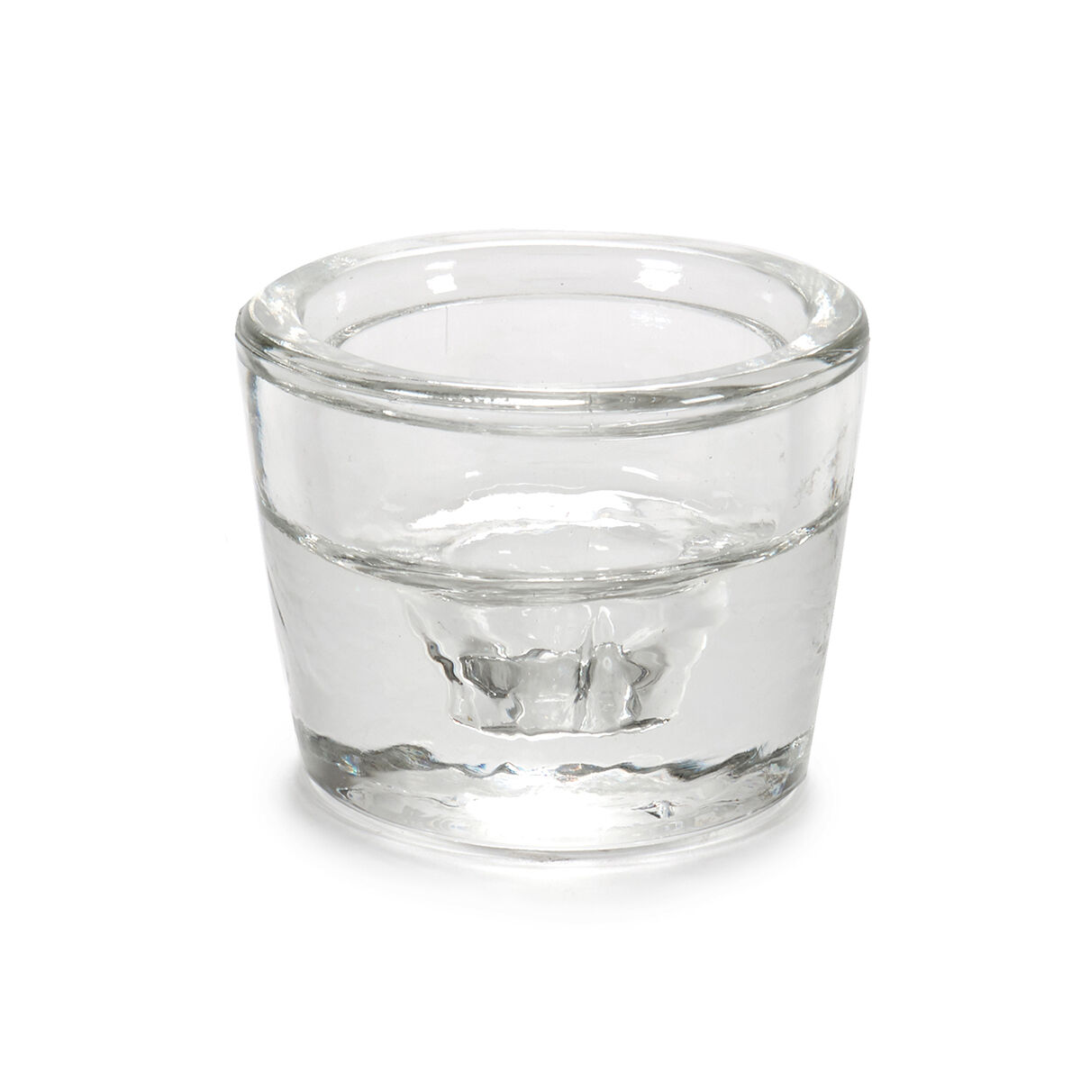 Round candle holder transparent in glass, , large