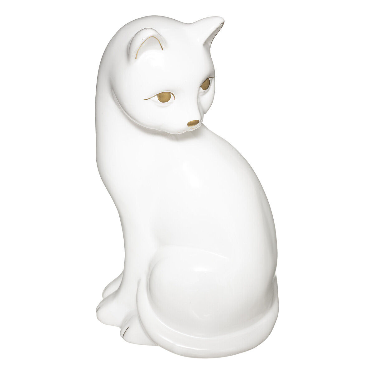 Gato decorativo mya branco em cerâmica, , large