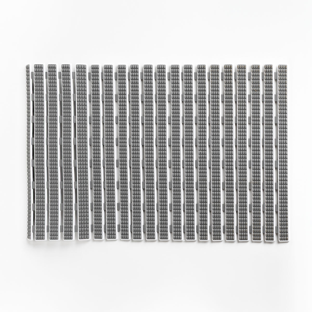 Alfombra wc antideslizante gris y blanca 38x70cm, , large