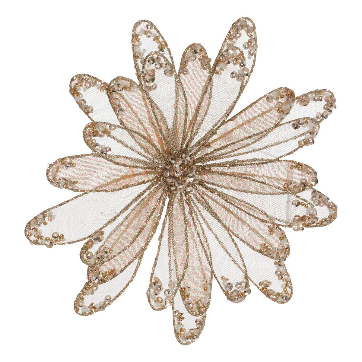 Flor dália dourado 20cm, , large