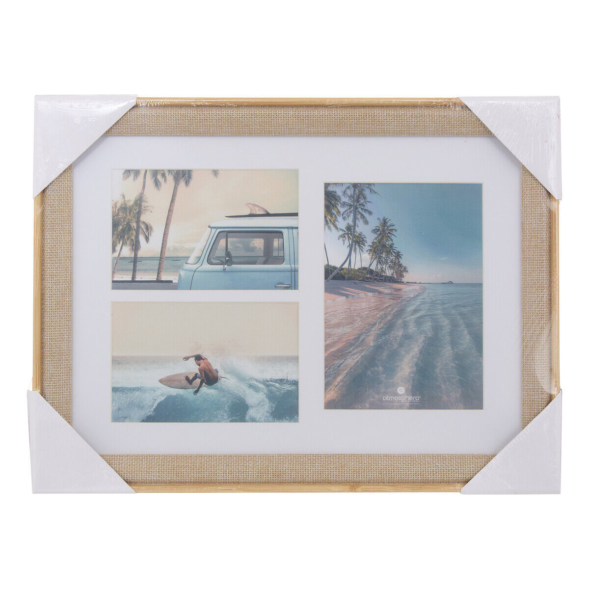 Multi photo frame ZERA beige, , large