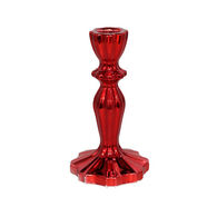 Candelabro efecto metalizado rojo 15,8cm 