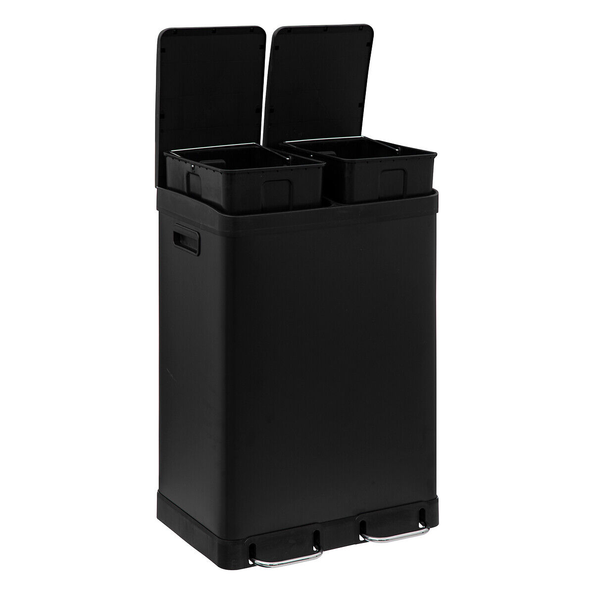 Balde do lixo ARIANE preto com 2 baldes interiores 30l, , large