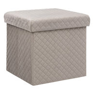 Puf MIXMODUL de terciopelo lino beige 31x31Cm