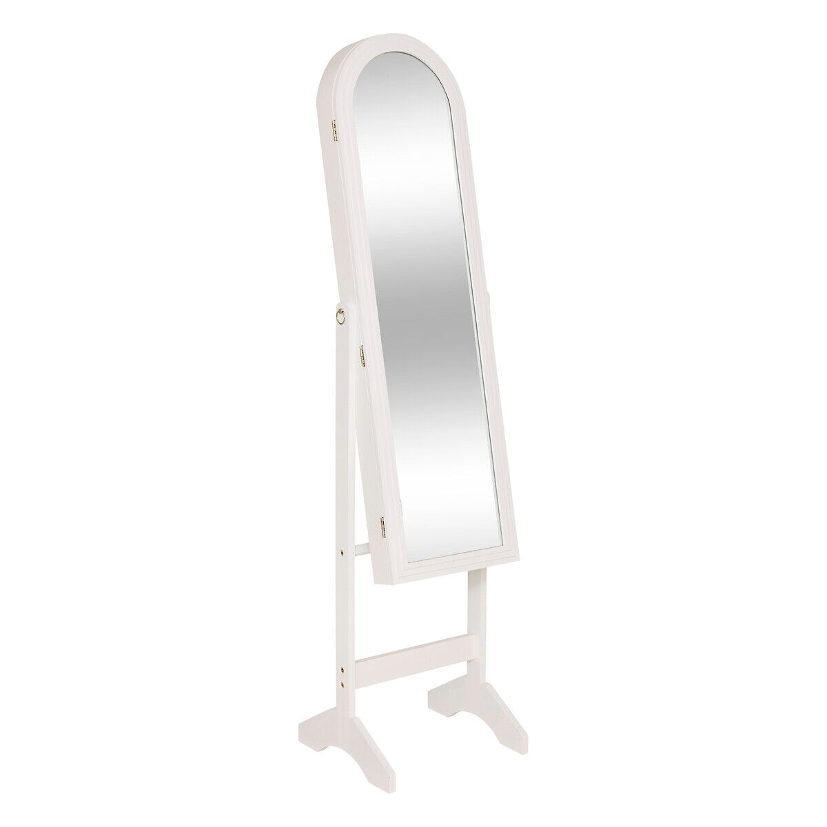 Espelho de chão com móvel de bijuteria LEXY branco 158cm, , large