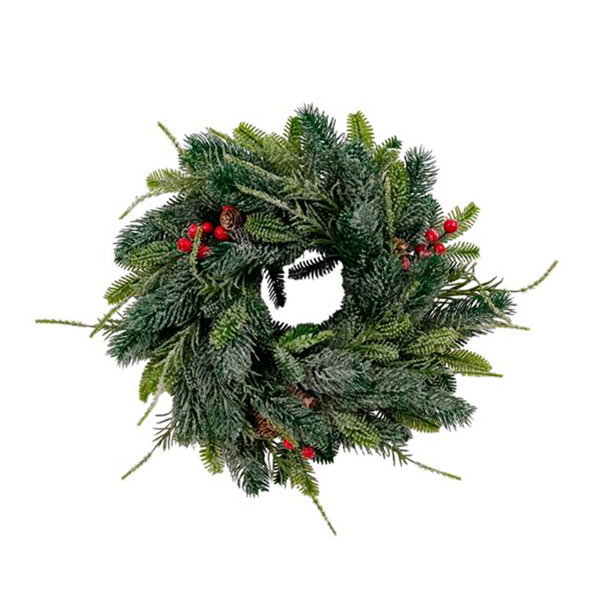 Coroa de pinho com bagas 35cm, , large
