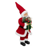 Figura Pai Natal Tradicional Com Saco Verde 50cm