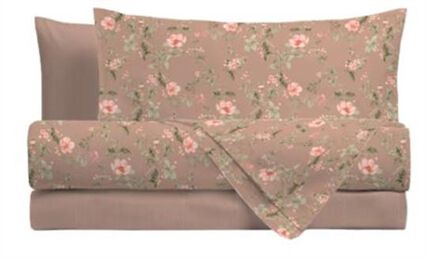 Double bed linen set and 2 pillowcases PAULINE beige, , large