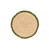 Mantel individual con flecos verde 38cm