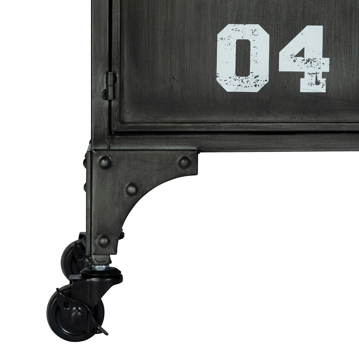 Móvel com 6 portas numeradas SEVIN preto em metal, , large