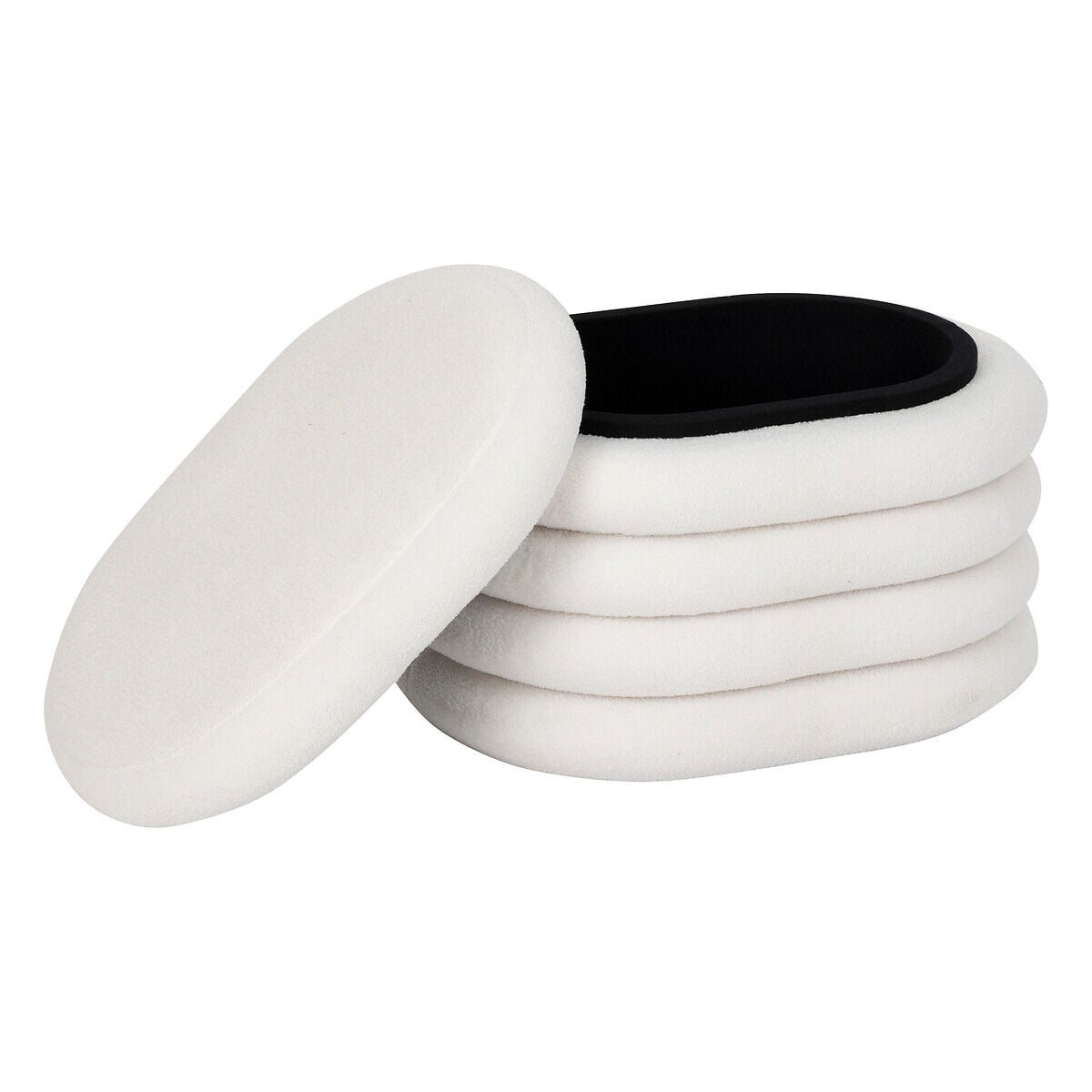 Pufe com arrumação GIULIA tecido branco, , large