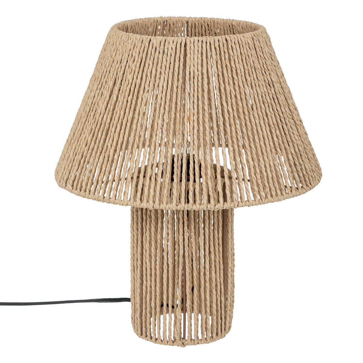 Candeeiro de mesa ADRIA bege em corda, , large