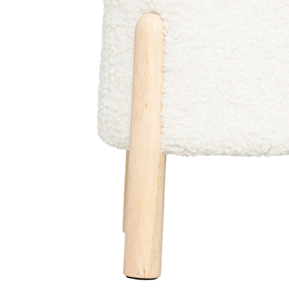 Tamborete INUIT branco em pelo bouclé, , large