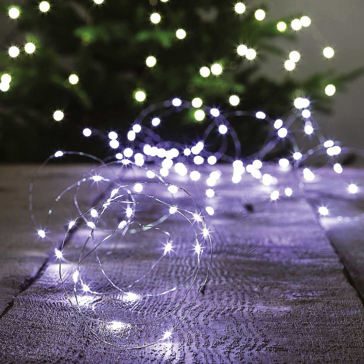 Série luminosa de natal solar branco frio 100 leds 10m, , large