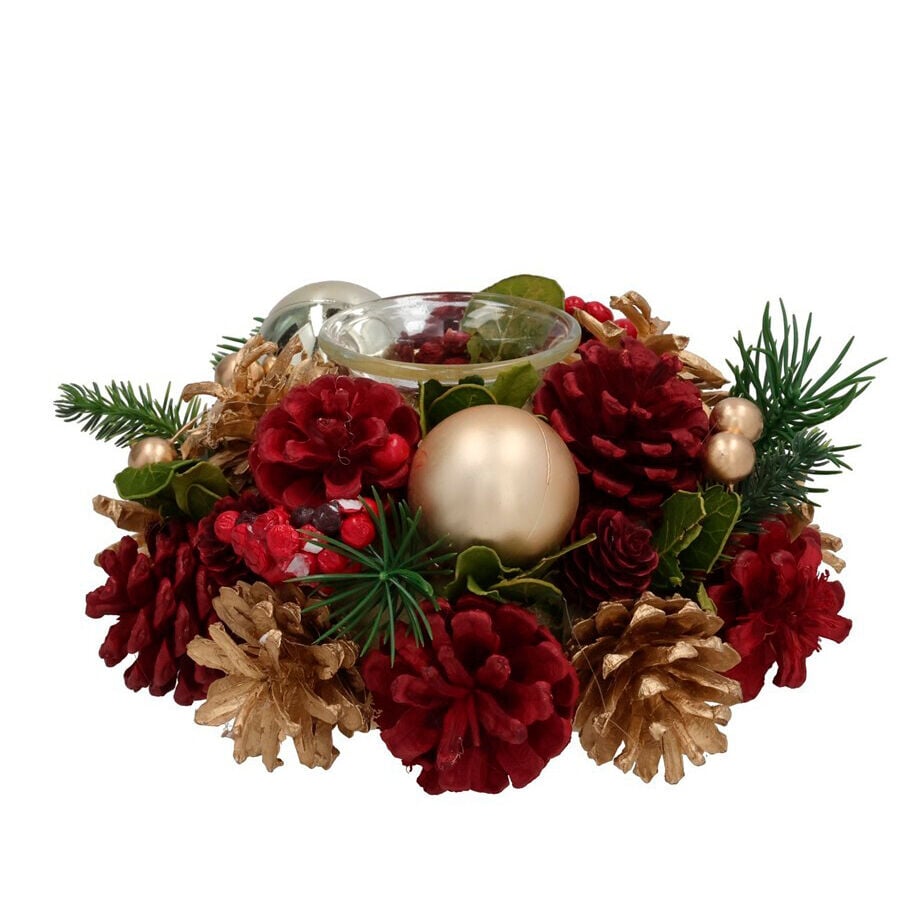 Porta-velas com pinhas, , large