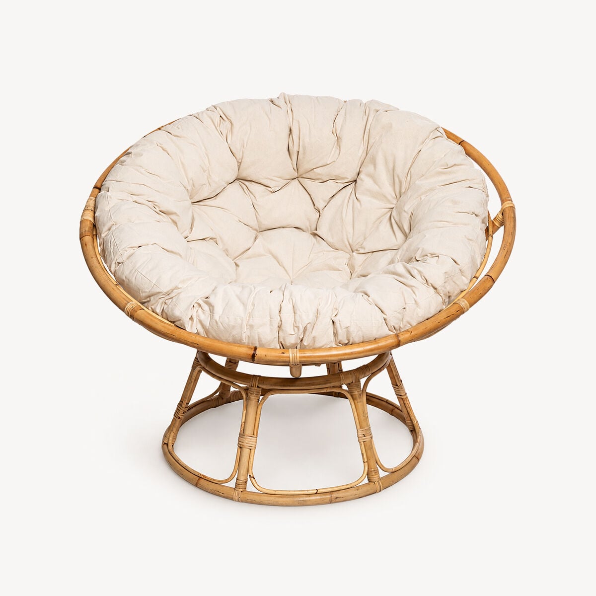 Poltrona papasan natural em bambu, , large