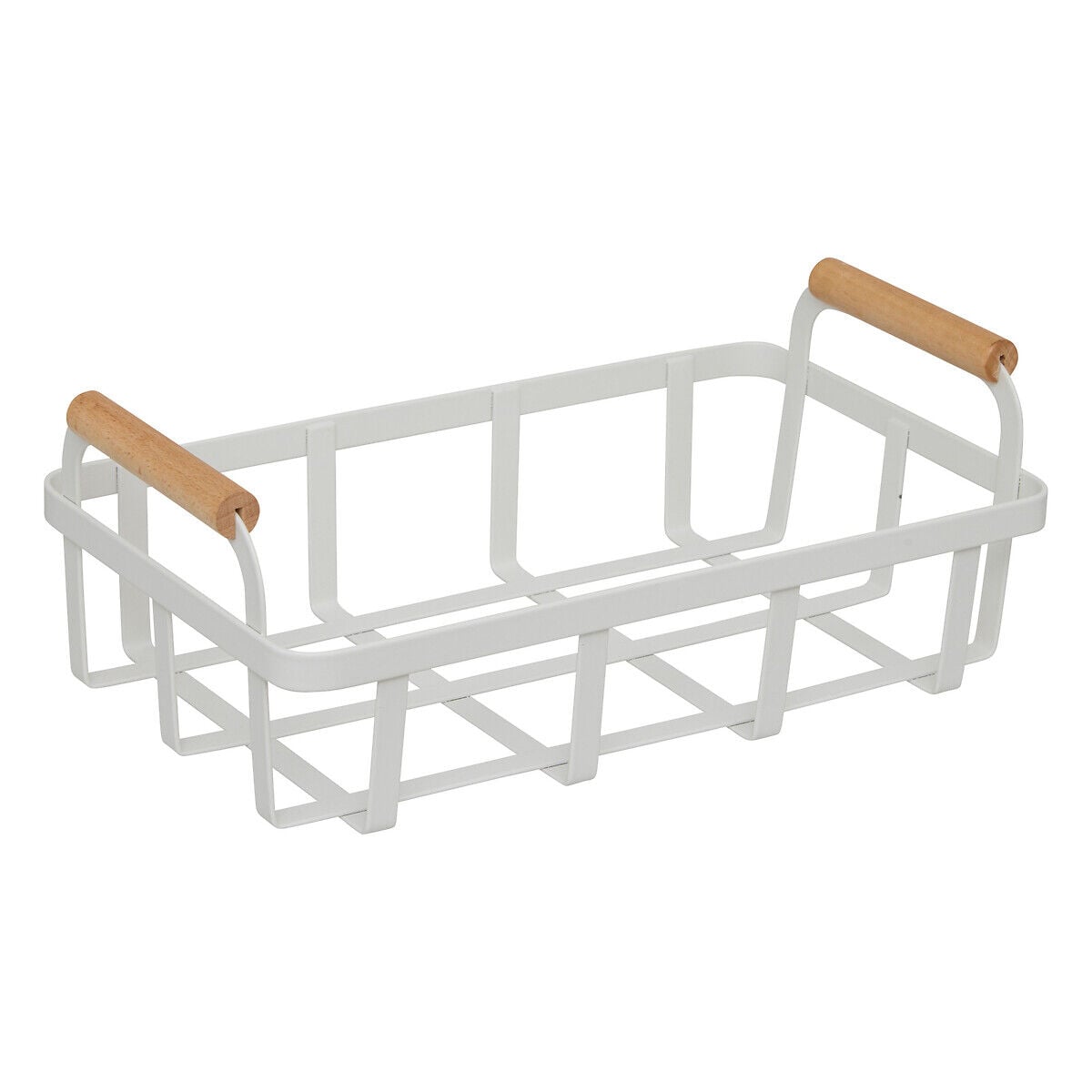 Panera blanca de madera de pino y metal, , large