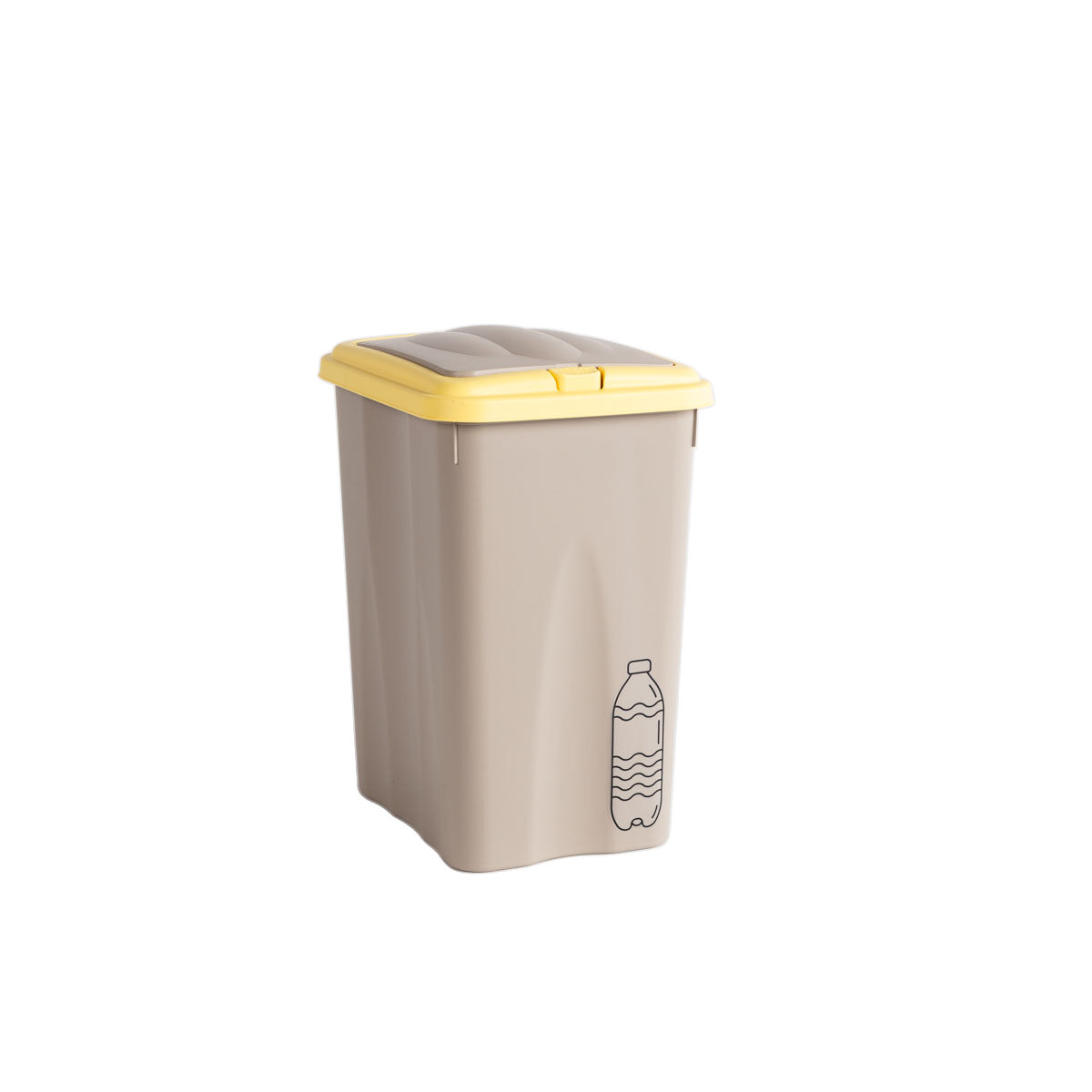 Plastic recycling bin with blue lid, , large