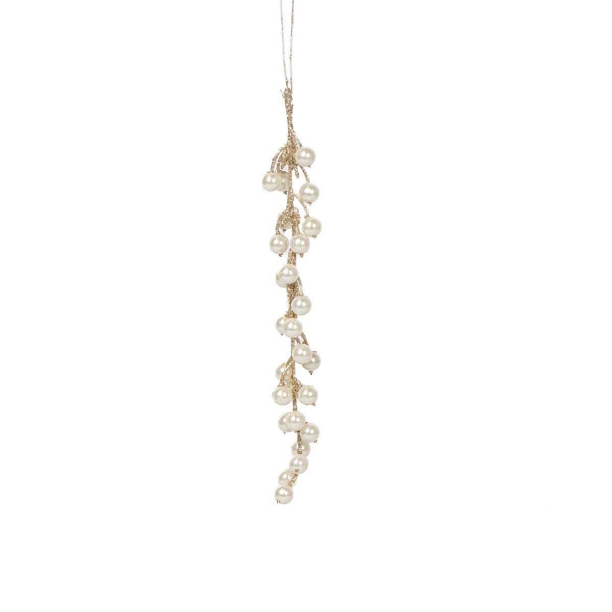 Haste natalícia pérolas douradas 26cm, , large