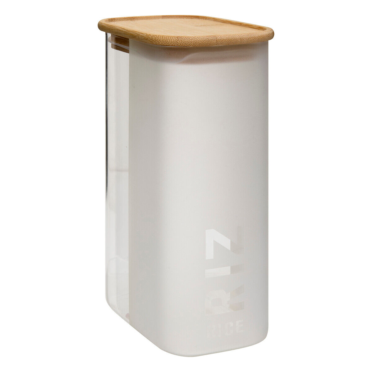 Frasco para arroz em vidro e bambu 16cl, , large