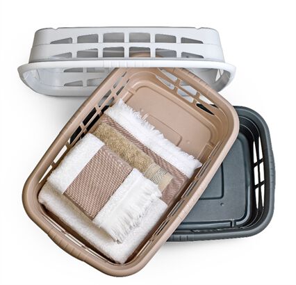Laundry basket beige, , large