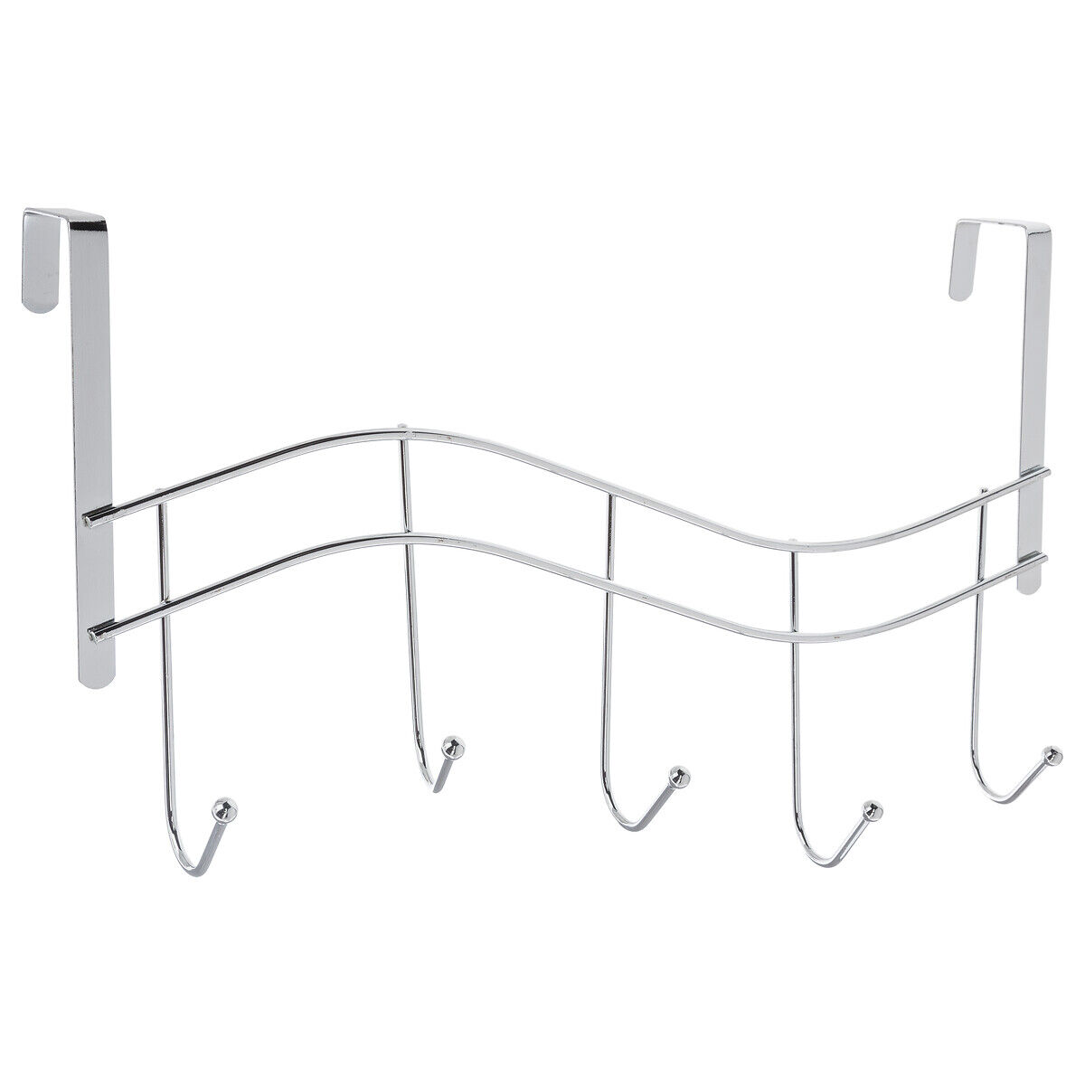 Cabide para porta com 5 ganchos em metal, , large
