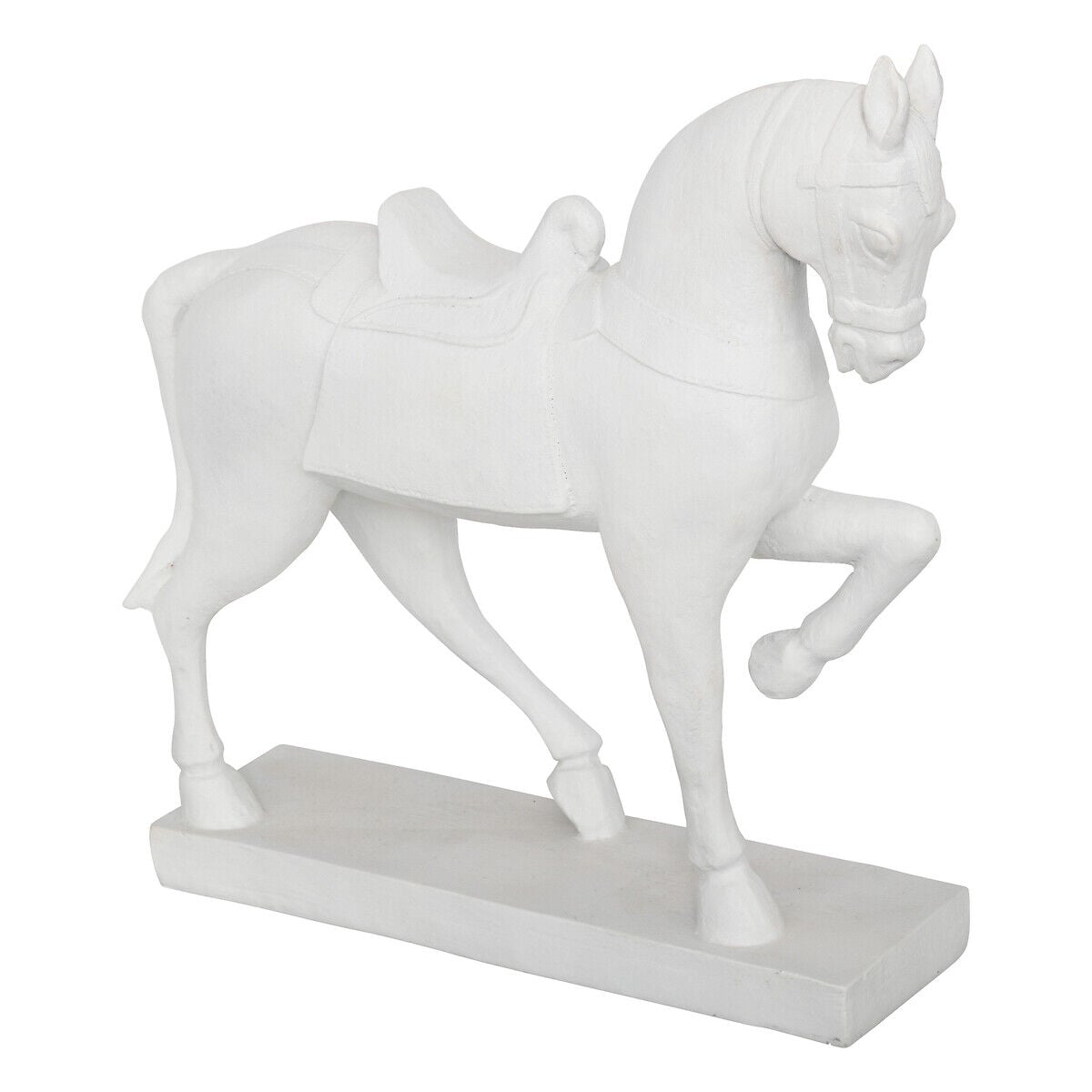 Estátua de cavalo branco em resina, , large