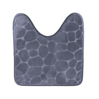 Alfombra de ba&ntilde;o gris oscuro con contorno