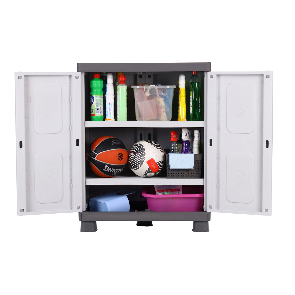 Storage unit with 2 shelves, , large