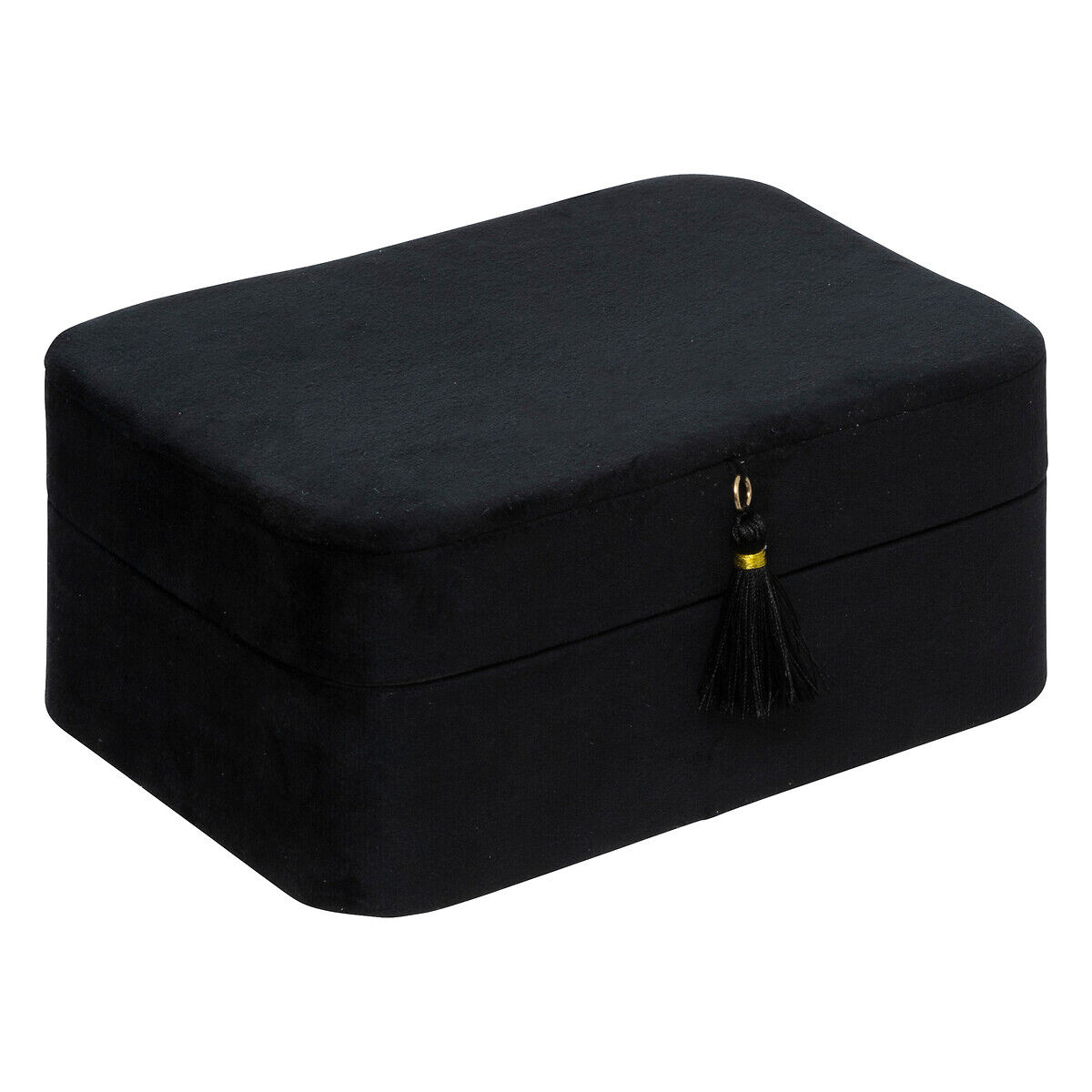 Caixa bijuteria preto em veludo, , large
