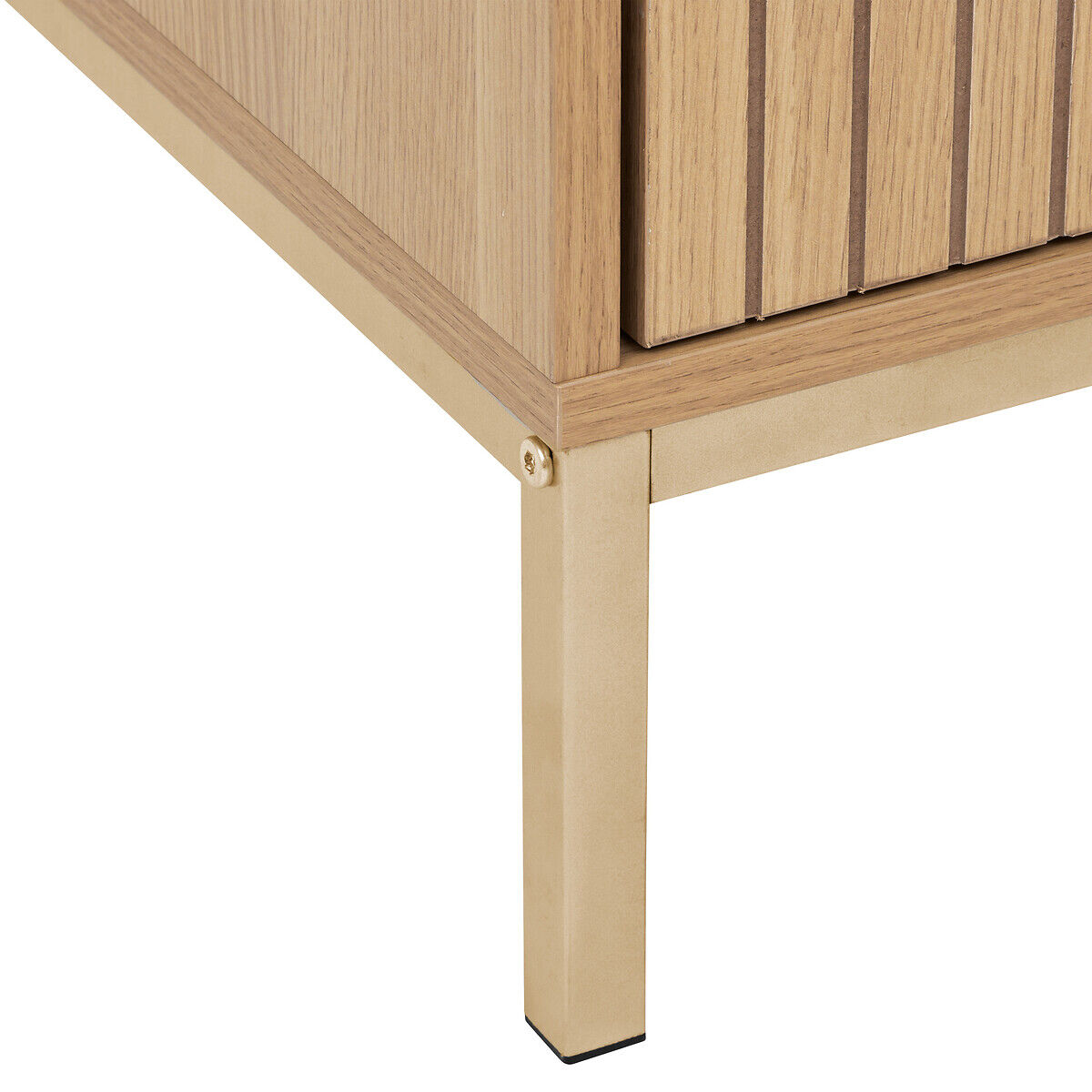 Mesa de cabeceira com 2 gavetas em mdf bege TASSO, , large
