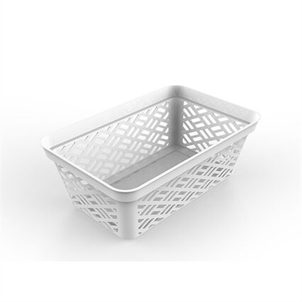 Cesto de arrumação branco alto médio, , large