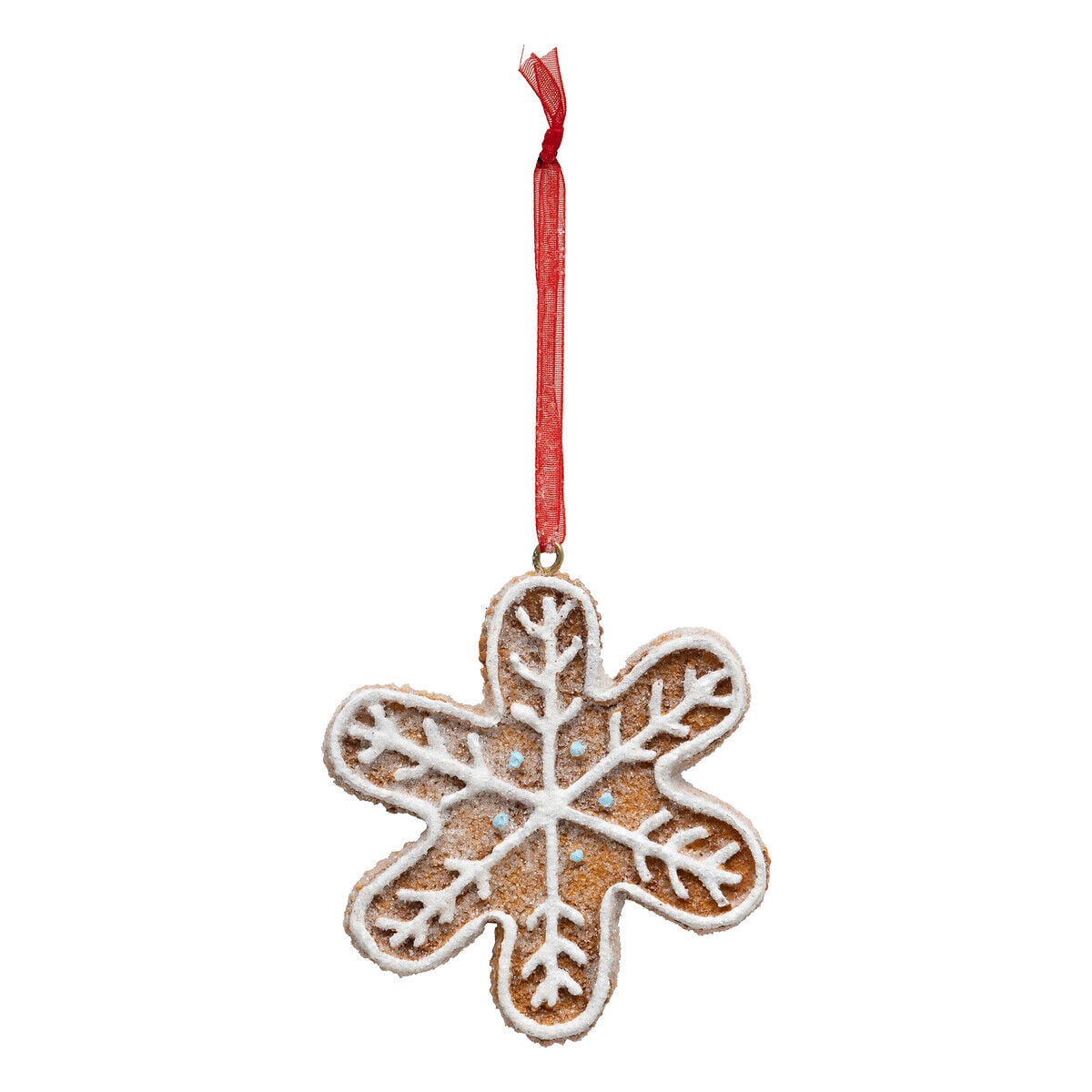 Pendurante de FLOCO de neve em forma de bolacha gengibre 8cm, , large