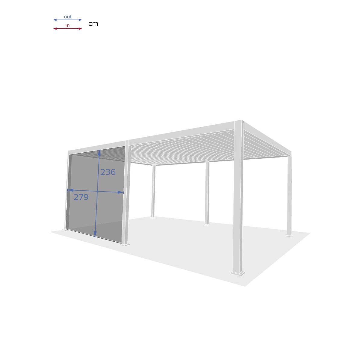 Estore para pérgola ÉVORA cinza graphite 3,6x6m, , large
